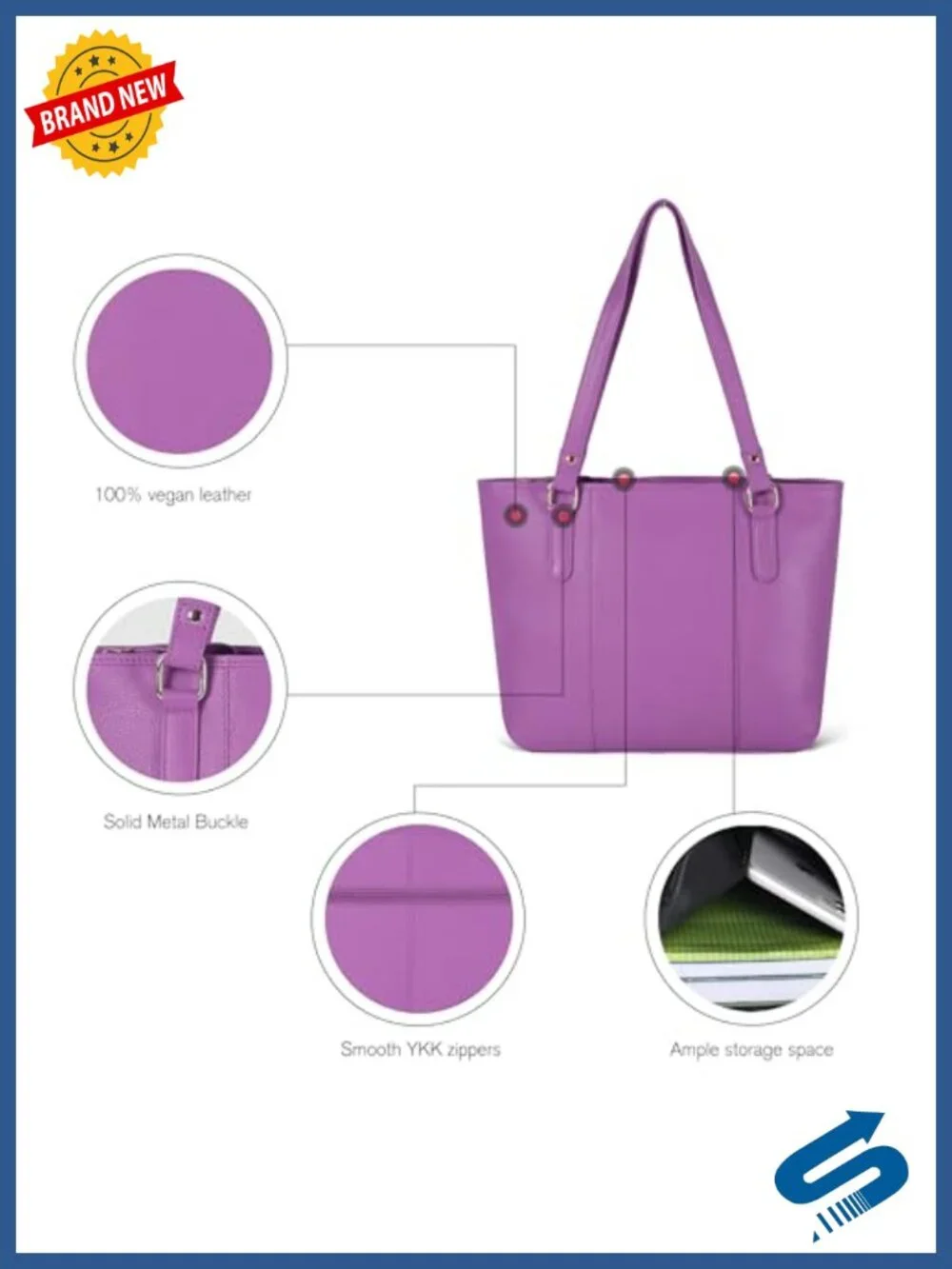 Genuine Leather Tote Shoulder Handbag for Women - Work & Casual Bag with Tassel